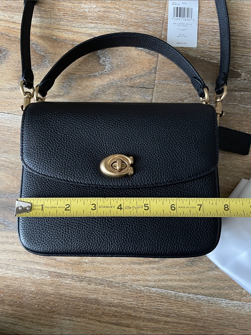 Coach Cassie 19 in Black Pebbled Leather - Picture 6 of 14